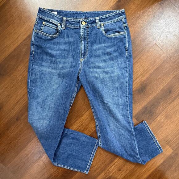 Brunello Cucinelli High Rise Retro Straight Leg Jeans Casual Minimalist Sz 12 - Picture 1 of 11